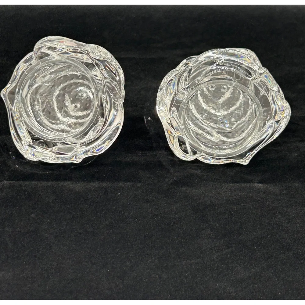 Gorham Floral Garden Rose Crystal Salt and Pepper Shakers Set 6014807 Clear